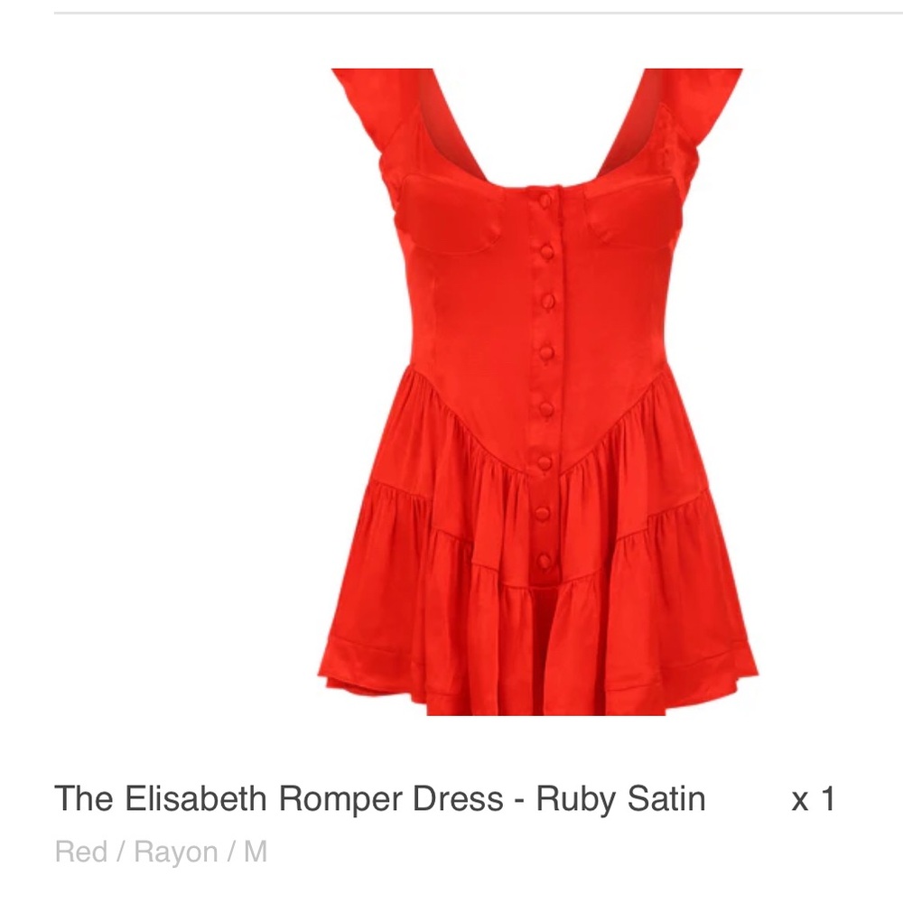 NWT Vanessa Mooney Elisabeth Romper in Ruby - M